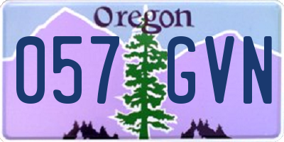 OR license plate 057GVN