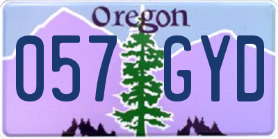 OR license plate 057GYD