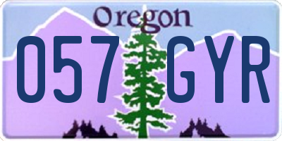 OR license plate 057GYR
