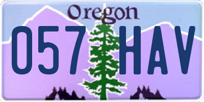 OR license plate 057HAV