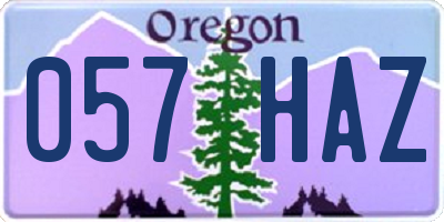 OR license plate 057HAZ