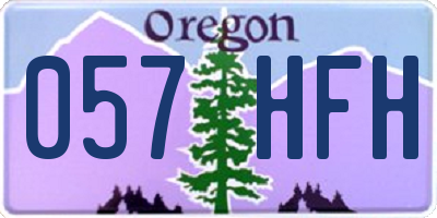 OR license plate 057HFH