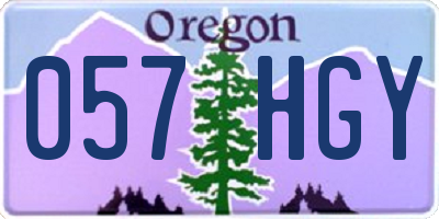 OR license plate 057HGY