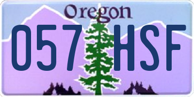 OR license plate 057HSF