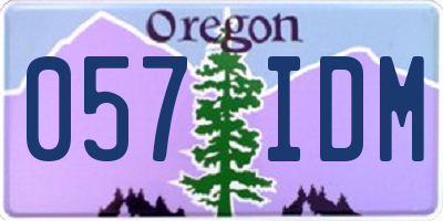 OR license plate 057IDM