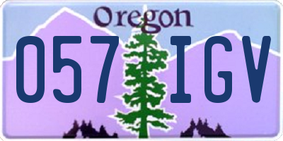 OR license plate 057IGV