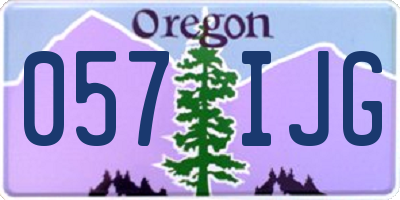 OR license plate 057IJG