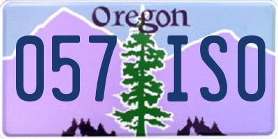 OR license plate 057ISO