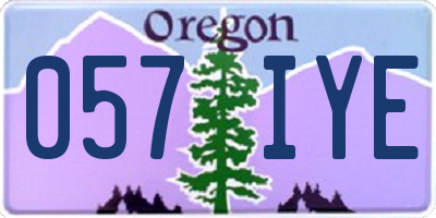 OR license plate 057IYE