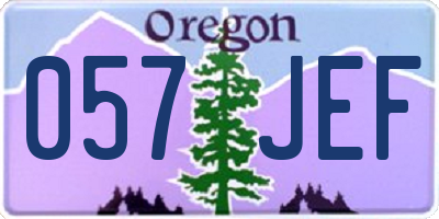 OR license plate 057JEF