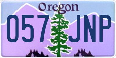 OR license plate 057JNP