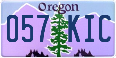 OR license plate 057KIC