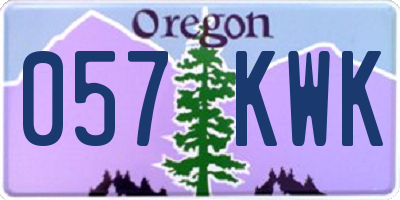 OR license plate 057KWK