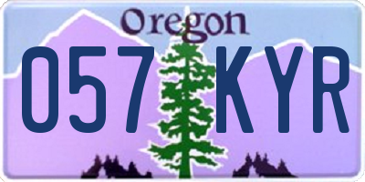 OR license plate 057KYR