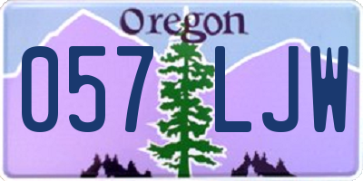 OR license plate 057LJW