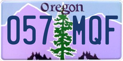 OR license plate 057MQF