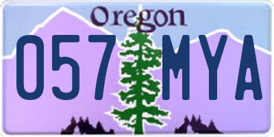 OR license plate 057MYA