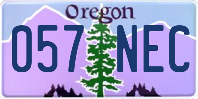OR license plate 057NEC
