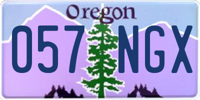 OR license plate 057NGX