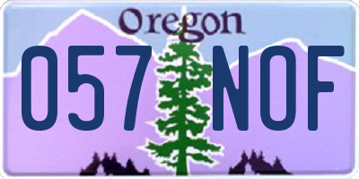 OR license plate 057NOF