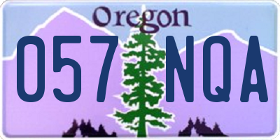 OR license plate 057NQA