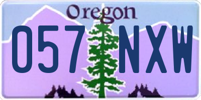 OR license plate 057NXW