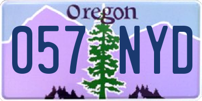 OR license plate 057NYD