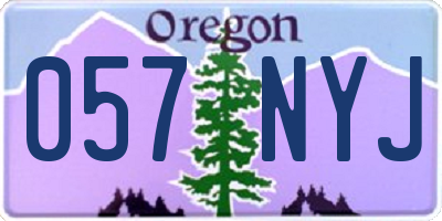 OR license plate 057NYJ