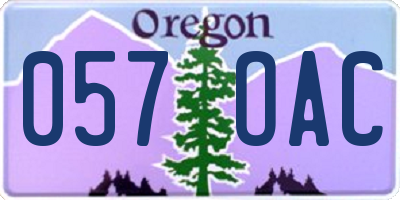 OR license plate 057OAC