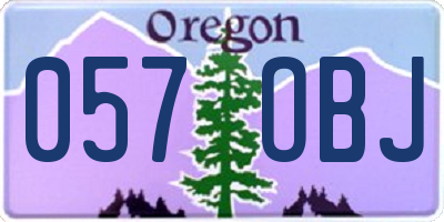 OR license plate 057OBJ