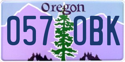 OR license plate 057OBK