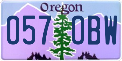 OR license plate 057OBW