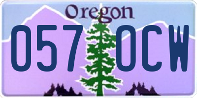 OR license plate 057OCW
