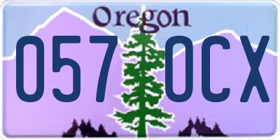 OR license plate 057OCX