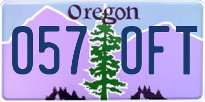OR license plate 057OFT