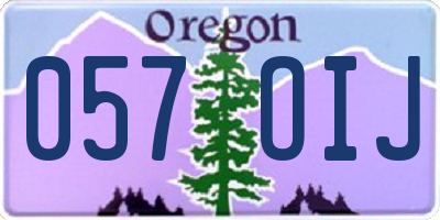 OR license plate 057OIJ