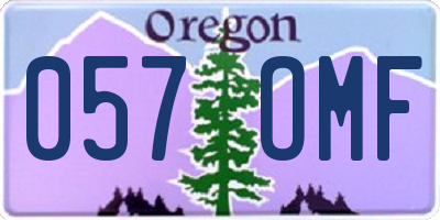 OR license plate 057OMF