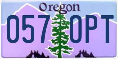 OR license plate 057OPT