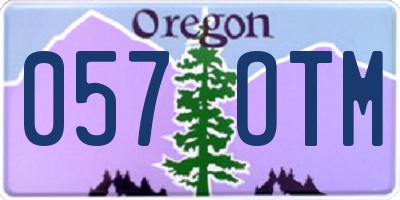 OR license plate 057OTM