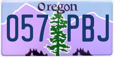 OR license plate 057PBJ