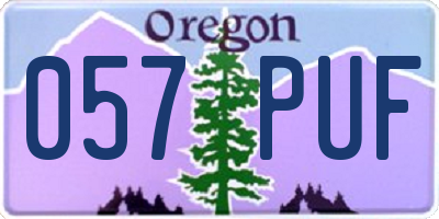 OR license plate 057PUF