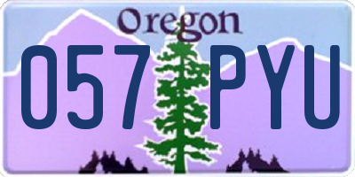 OR license plate 057PYU