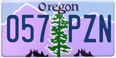 OR license plate 057PZN