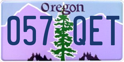 OR license plate 057QET
