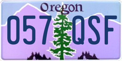 OR license plate 057QSF