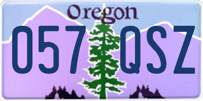 OR license plate 057QSZ