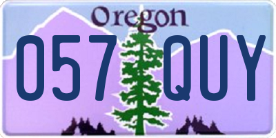 OR license plate 057QUY