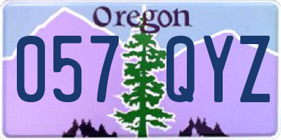 OR license plate 057QYZ