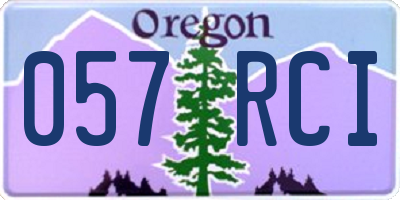 OR license plate 057RCI