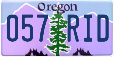 OR license plate 057RID